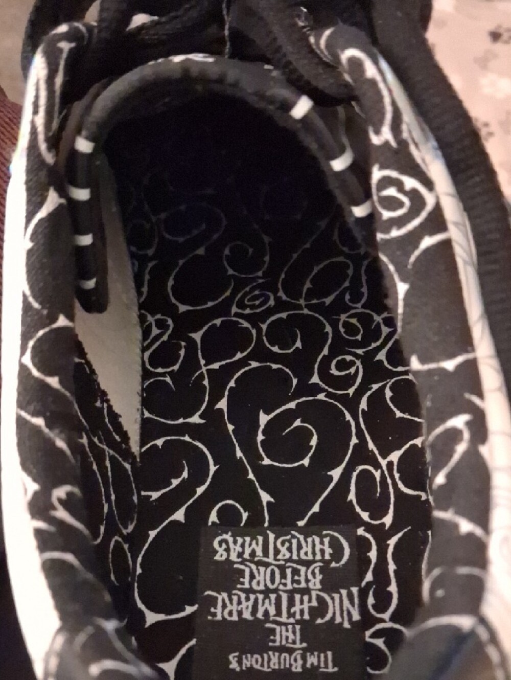 Disney Nightmare Before Christmas Multi-Pattern White Sneakers with Holographics - Picture 9 of 13
